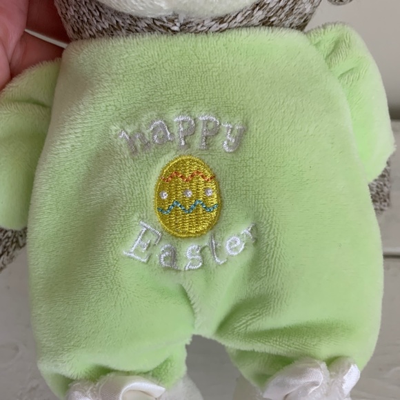 Sock Monkey Plush Rattle “Happy Easter" - Picture 4 of 8